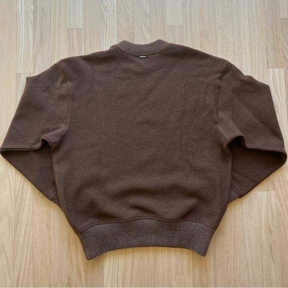 System Homme Brown Wool Crewneck Sweater - Size 46 (XS) - Oversized Fit - Picture 5 of 9